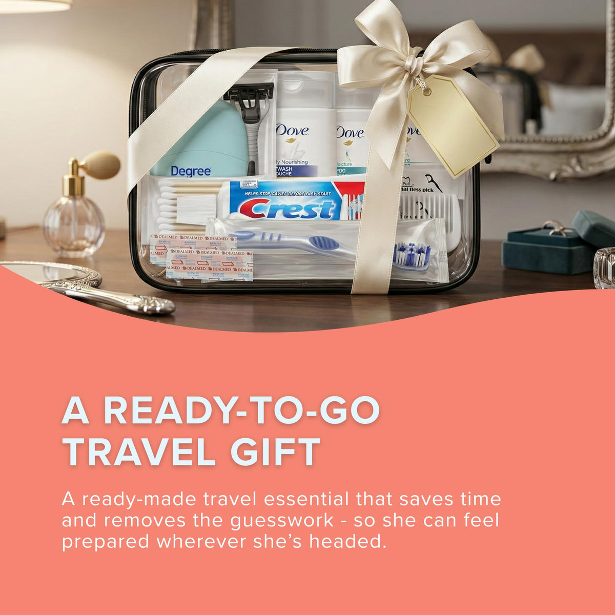 Travel Essentials for Women Premium Name Brand TSA Approved Toiletry Kit (1 Pack)