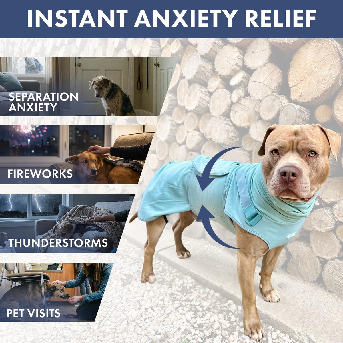 Anxiety Relief Vest for Dogs (01 Teal / 3XL)