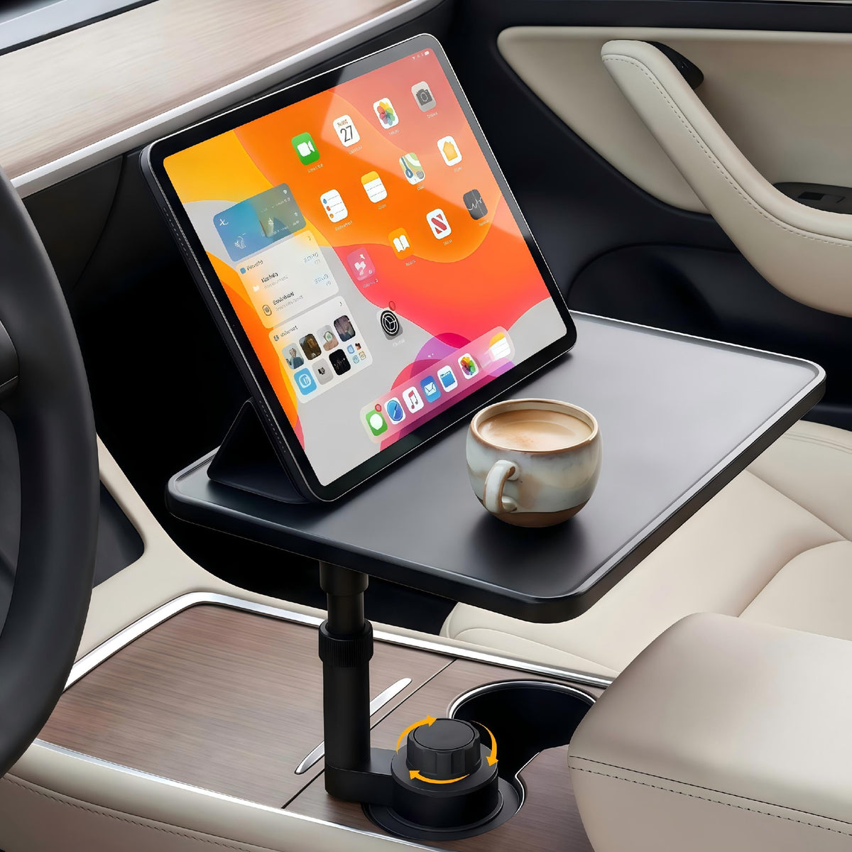 Car Desk for Laptop (Black leather color)