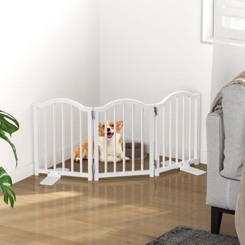 Short Dog Gate Indoor (White / 3 Panel-16''H, Up to 37''W)