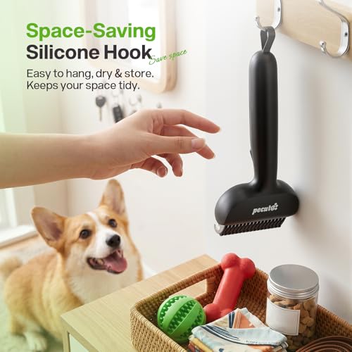 Self Cleaning Undercoat Rake for Dogs Cats with Thick Double Coats