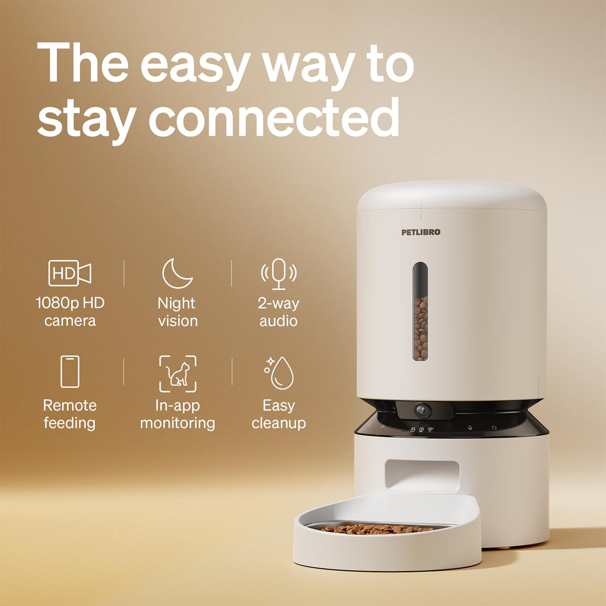 Automatic Cat Feeder with Camera (White / 5l-camera)