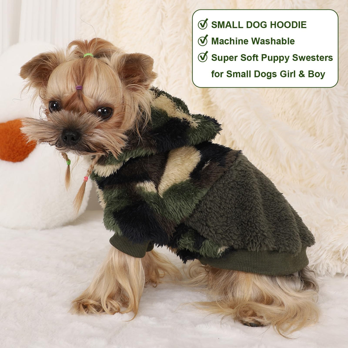 Dog Sweaters for Small Dogs (XX-Small (Chest 10 in) / Army Green Camo)