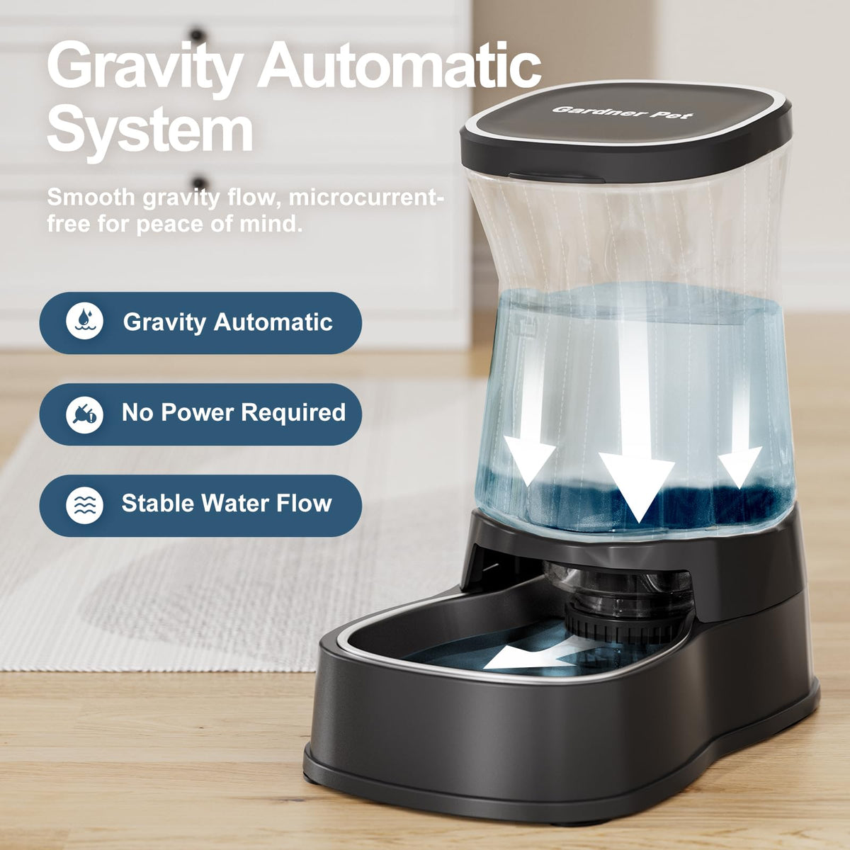 Automatic Dog Water Dispenser (Dark / 1 Gallon)