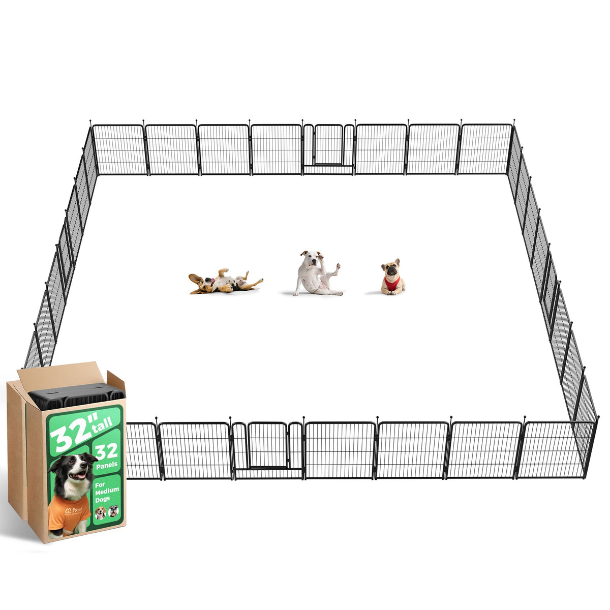 Rollick Dog Playpen (Black / 32"H)