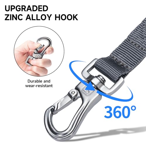 Military Nylon Bungee Dog Leash Elastic Leads (Grey)