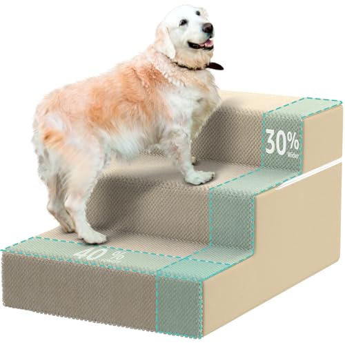 Large Dog Stairs for High Beds (Beige / 3 Steps (18" High))