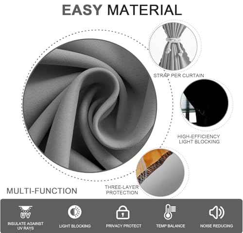 Adhesive Curtain (35"W x 71"L (Pack of 2) / Grey)