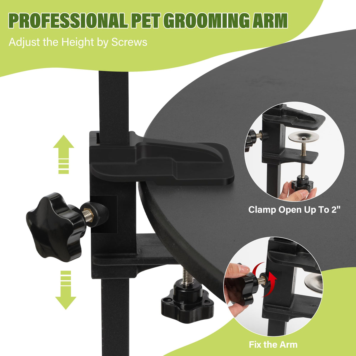 Dog Grooming Arm 35" with Hammock (Black)