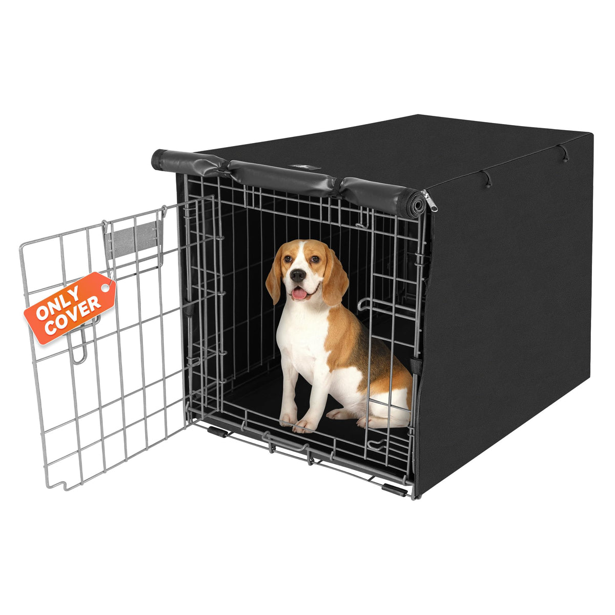 Dog Crate Cover Waterproof Kennel Cover (36.0"L x 23.0"W x 25.0"H / Black)