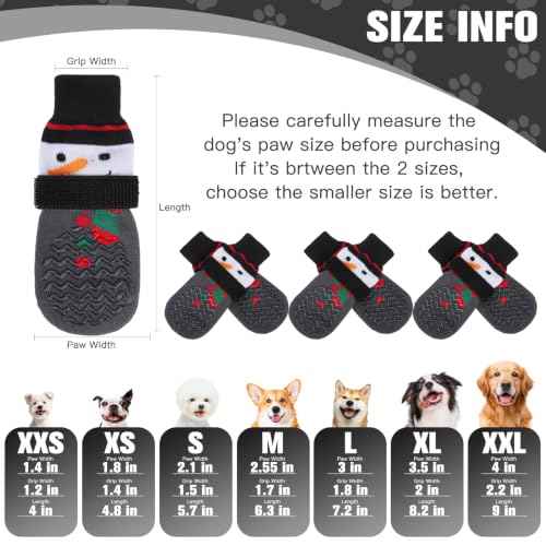 Anti Slip Dog Socks to Prevent Licking Paws for Hot Pavement (White & Grey / Small)
