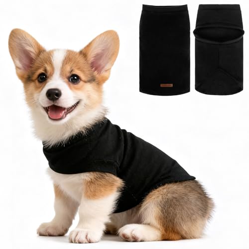Cat Sweater Warm Fleece Pet Clothes for Cats Only (Solid Black / Large)