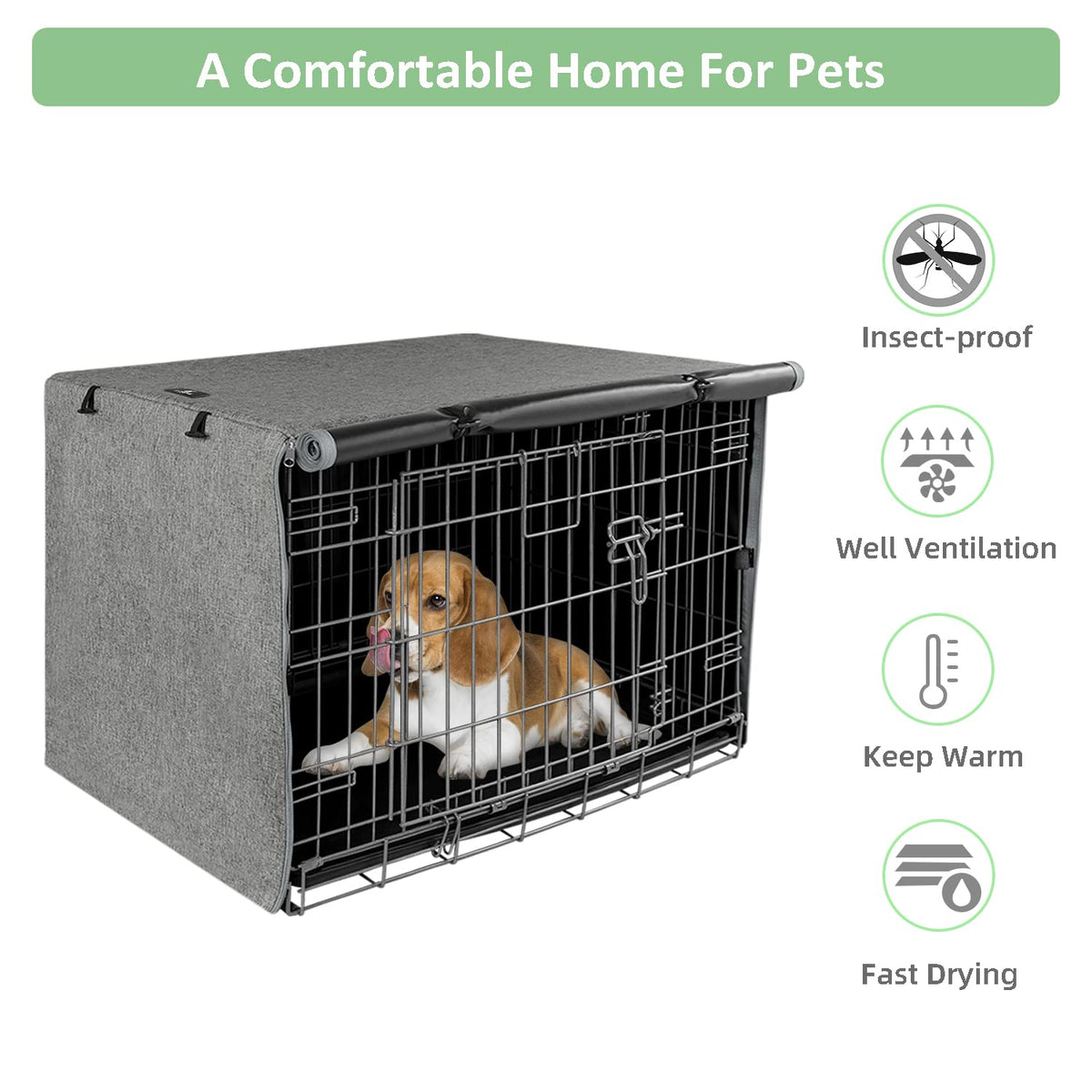 Dog Crate Cover Waterproof Kennel Cover (36.0"L x 23.0"W x 25.0"H / GREY)
