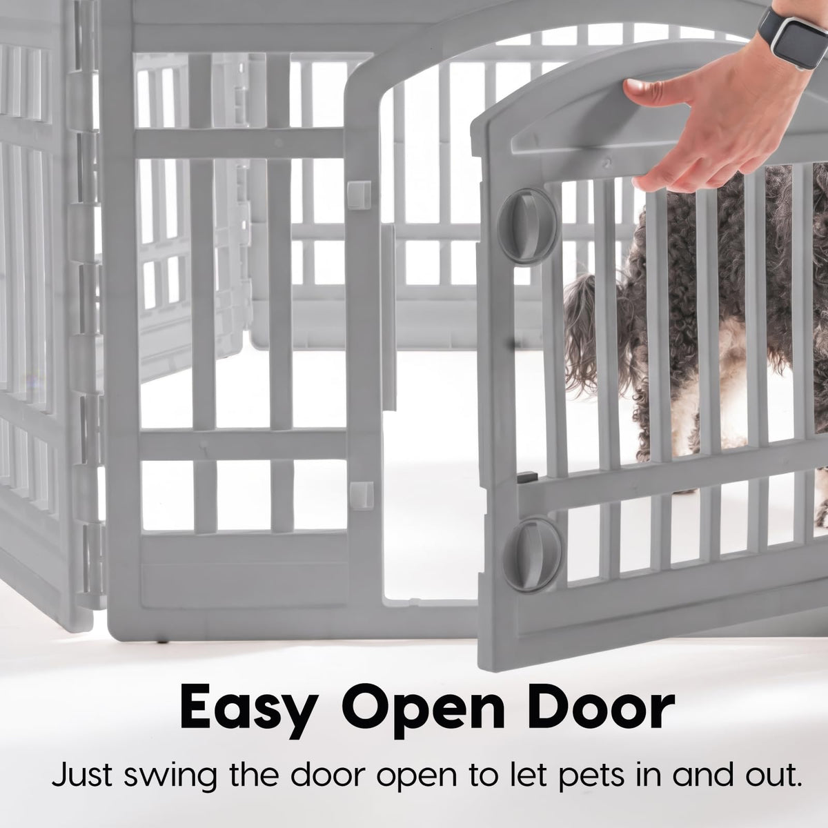 24" Dog Playpen (6 Panel - 24" H / Gray)