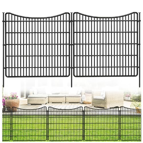 15 Panels Dog Fence Outdoor for Yard (Black / 15 Panels-32in(H)x37.9ft(L)-Concave)