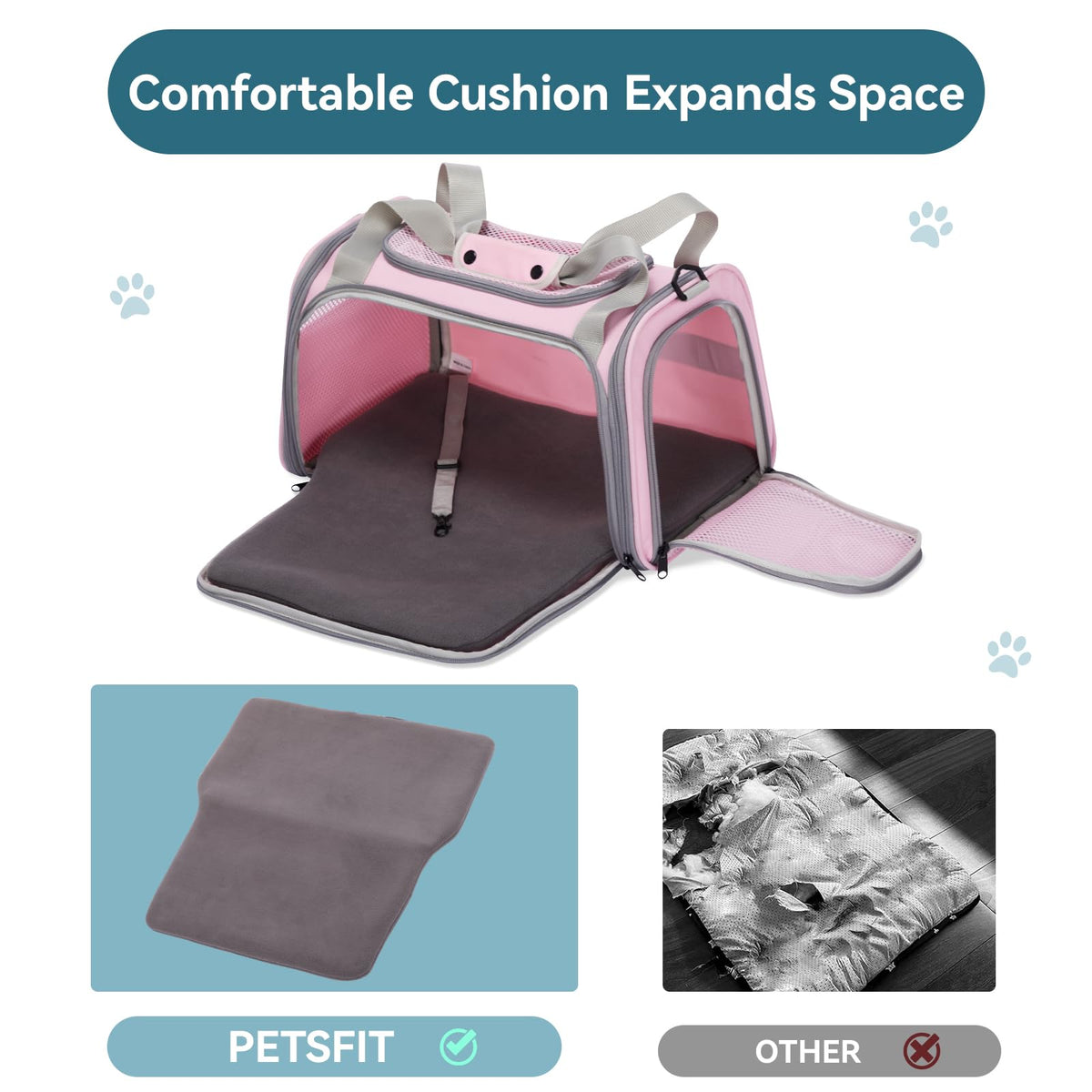 Cat Carrier for Large Cats (19.7"L x 13.0"W x 13.0"H / Pink)
