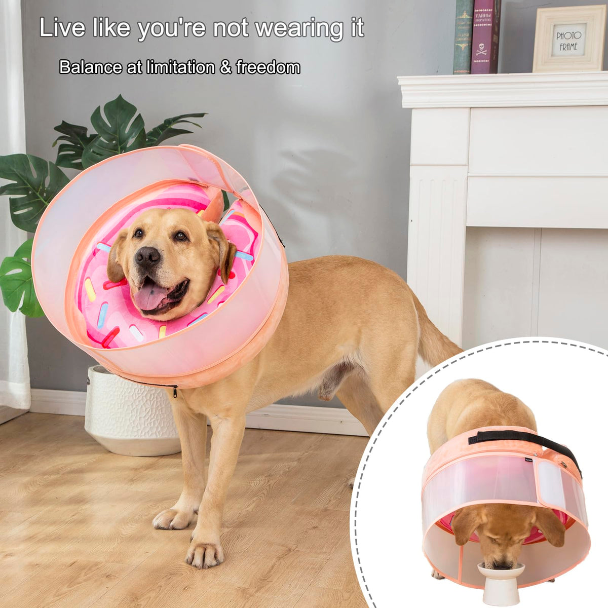 Inflatable Dog Cone Collar with Enhanced Anti (Small / Donut Pink2)