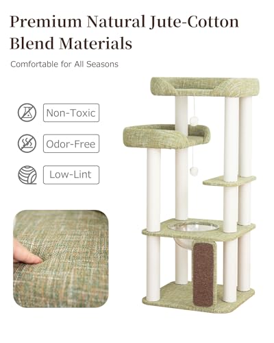 53" Cat Tree Tower for Large Cats (Green 53'')