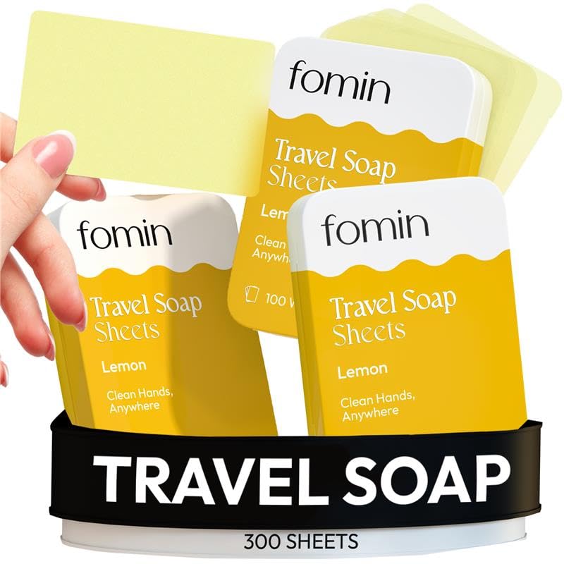 Paper Soap Sheets Tin for Traveling (Lemon Pack of 3)