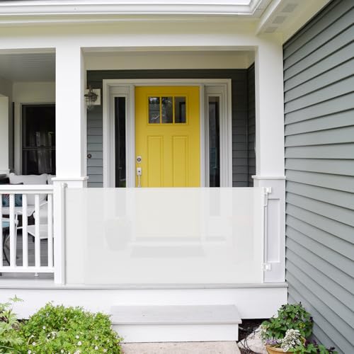 Retractable Baby Gate for Stairs (White / 72" Wide x 34" Tall)