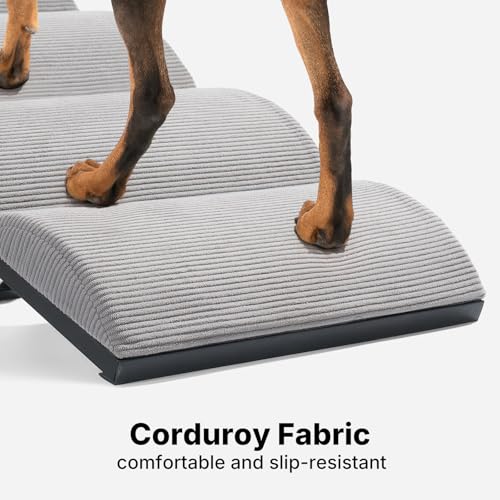 Dog Ramp for Bed Couch Small Large Dogs (Light Gray / S-up to 20"H)