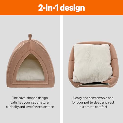 Cat Bed Cave 2 (Pink / L-17.5"×17.5"×17.5")