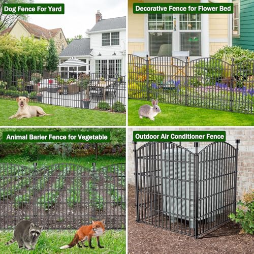 15 Panel No Dig Decorative Garden Fence 32" H x 35.4'L Outdoor Dog Barrier (32 in(H) X 35.4 ft(L))