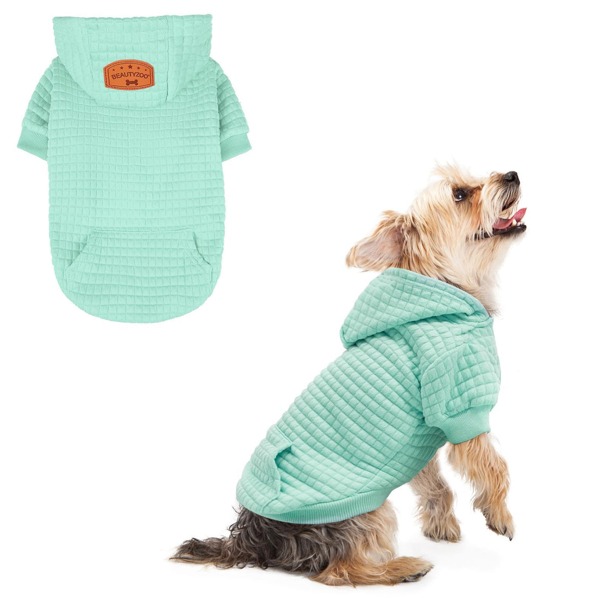 Dog Hoodies Sweater for Small Dogs (Mint Green / XS (Back: 10",Chest: 14", Neck: 8.7"))
