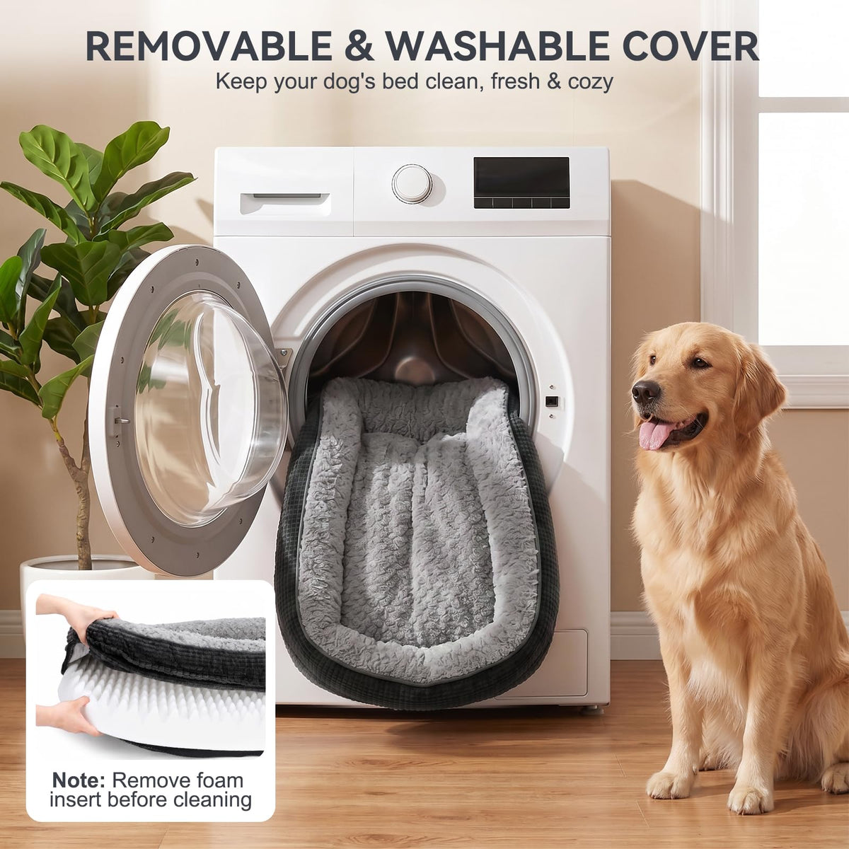 XL Orthopedic Dog Bed for Large Dogs (Black / 45"l X 32"w X 7.5"th)