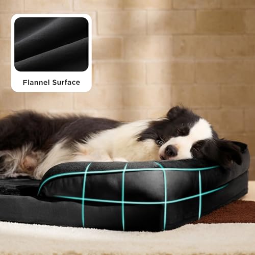 Orthopedic Dog Bed for Large Dogs (Black / 35"l X 25"w X 6.5"th)