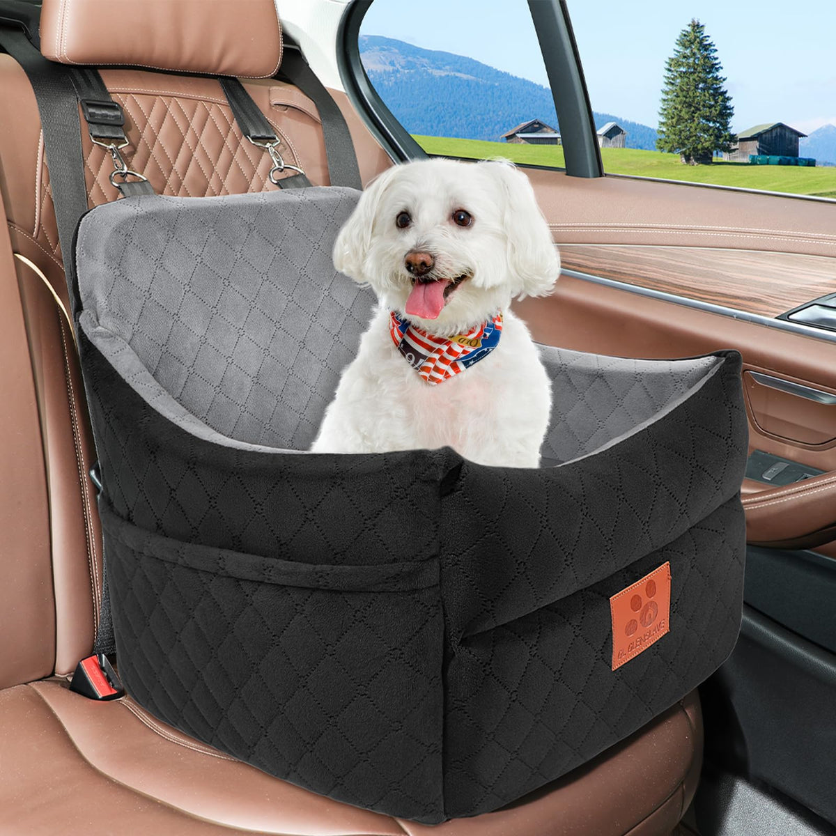 Dog Car Seat for Small (Black/Grey)