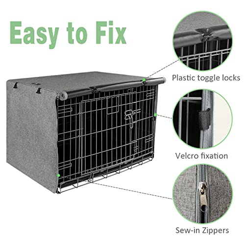 Dog Crate Cover Waterproof Kennel Cover (42.9"L x 28.3"W x 30.3"H / GREY)