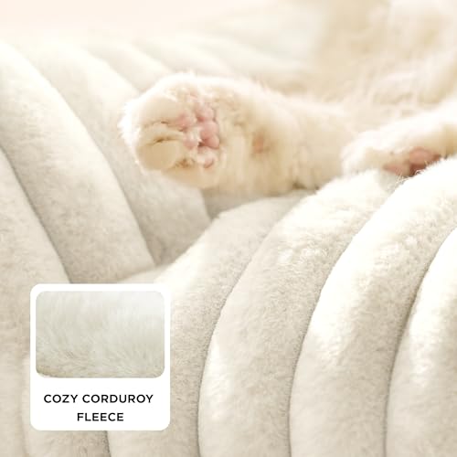 ComfyFleece® Shown on TV Fluffy Cute Cat Couch for Pets (24x18x10" / Cream)