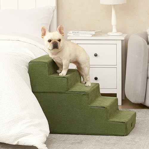 Dog Stairs for High Bed 22.5" H (Olive Green / Standard 15.7" x 30" x 22.5")