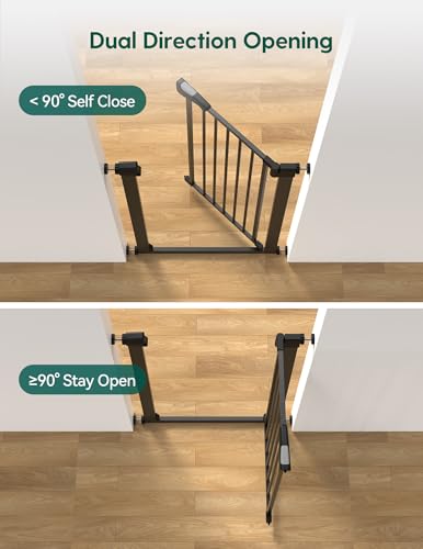 Bebelio 26 28.5" Narrow Baby Gate (Black / 30" Tall, 26-28.5" Wide)