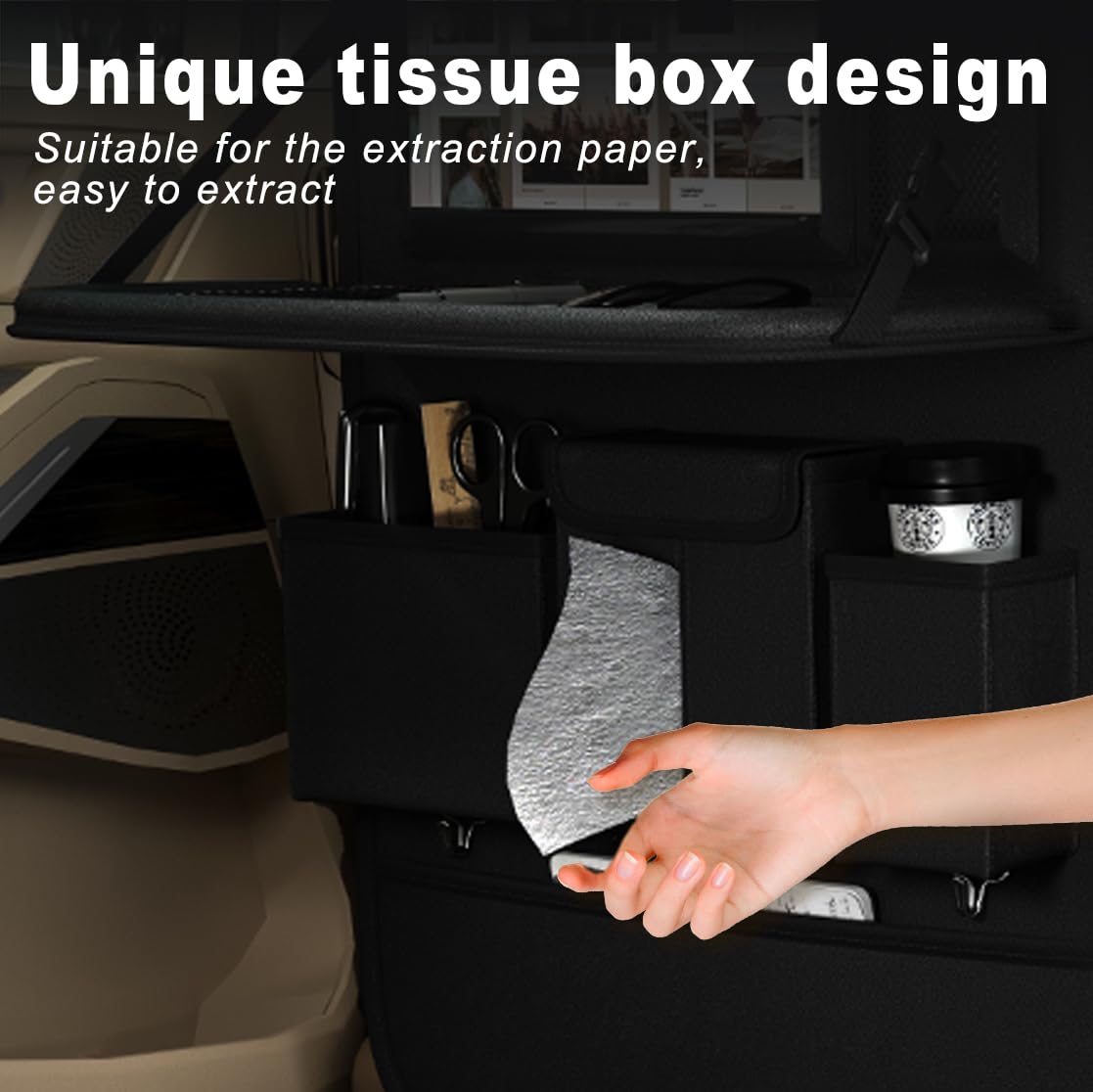Car Seat Organizers (Plain Black / 2 Pcs)