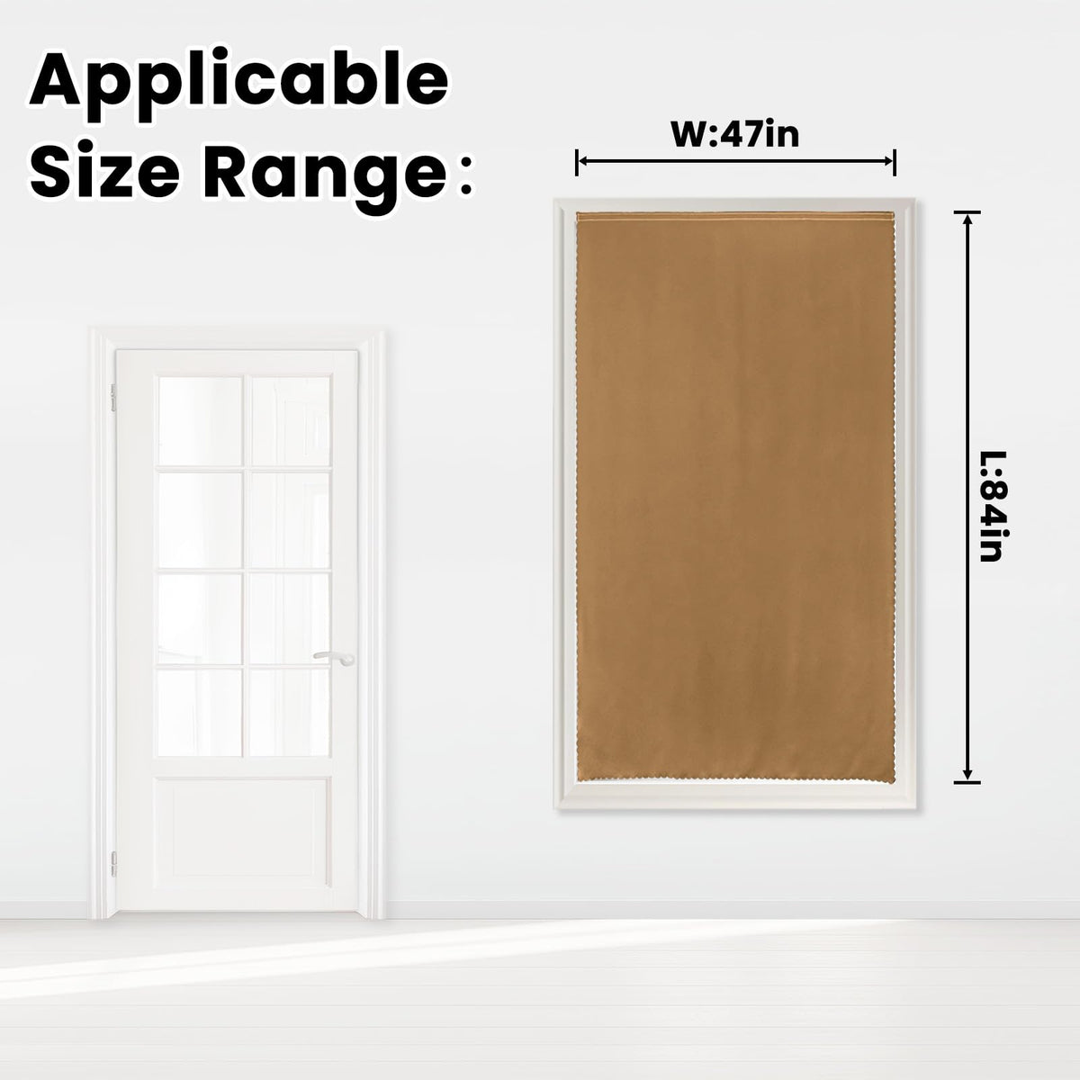 Self Adhesive Curtains (47"W x 84"L (Pack of 1) / Brown)