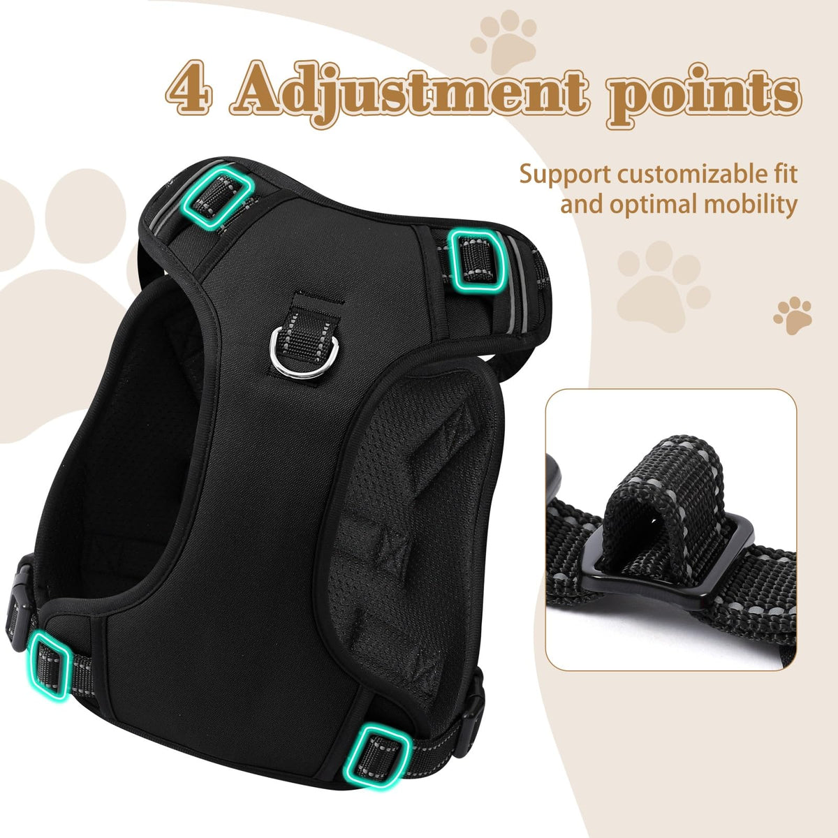 Dog Lift Harness (Black-1 / Medium)