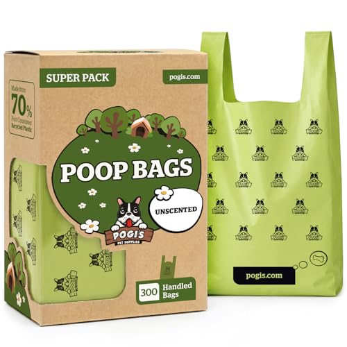 Pogi's Large Dog Poop Bags with Handles (1 Count (Pack of 300) / Unscented)