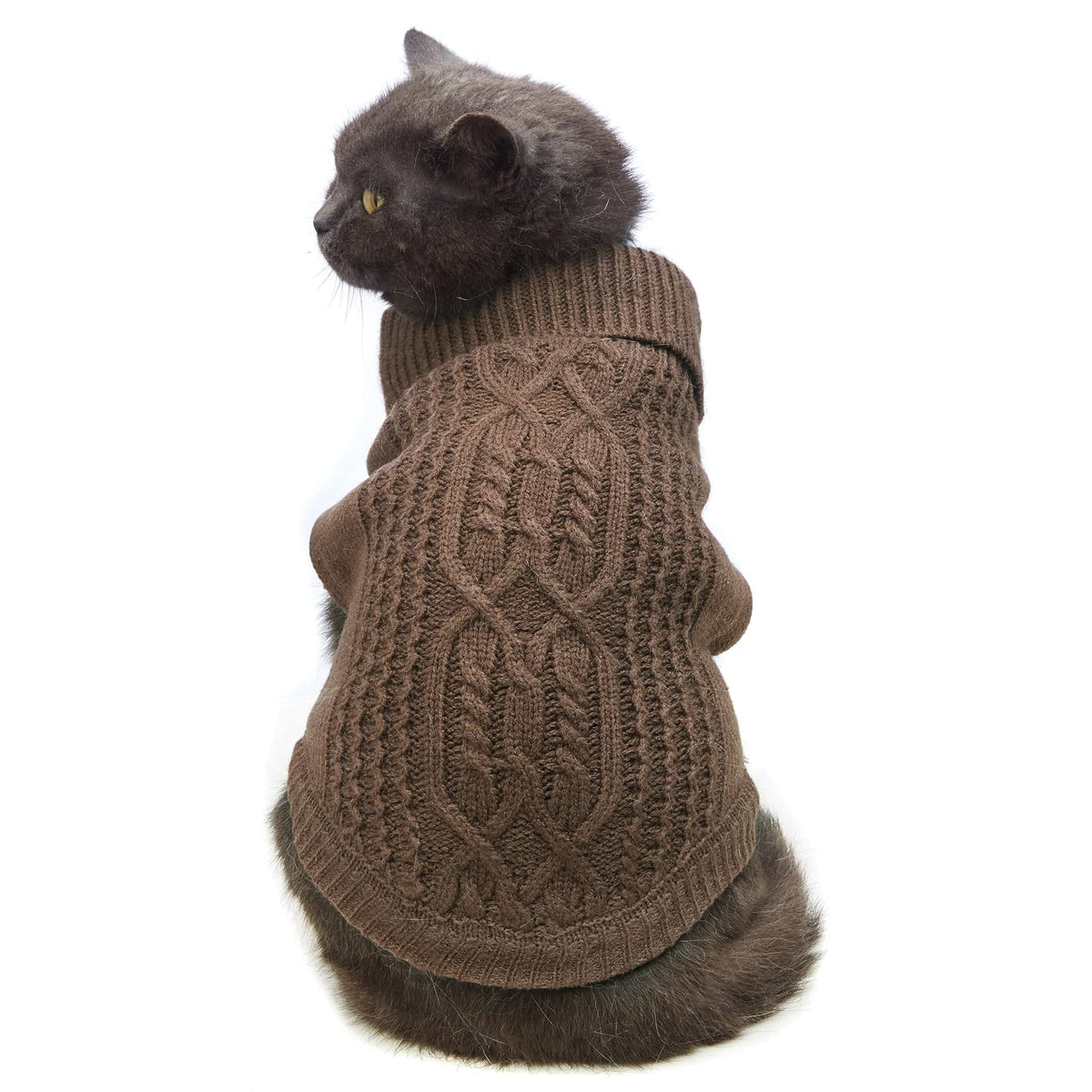 Cat Sweater Stretchy (Brown / X-Small)