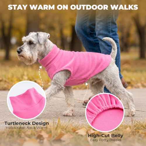 Dog Sweater Soft Fleece Warm Turtleneck Dog Sweaters for Medium Dogs (X-Large / Pink)