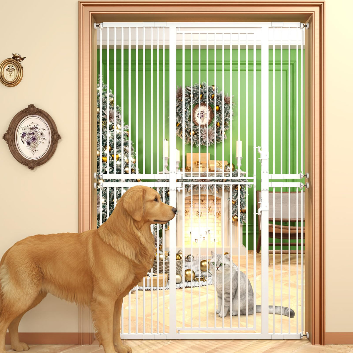 74.8" Extra Tall Pet Gate (White / 74.8" Tall, 29.5-51.6"WWide)