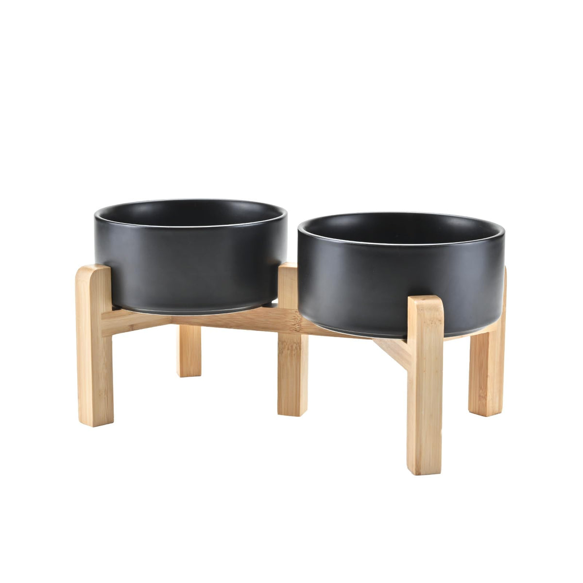 Elevated Dog Bowls Ceramic (6.1 in - 3.6 cups / Black)