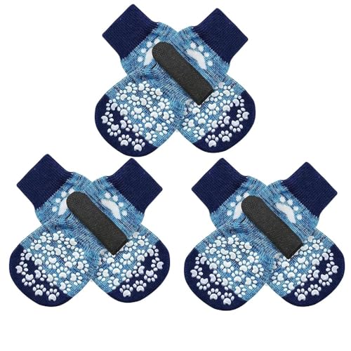 6PCS Anti Slip Dog Socks to Prevent Licking Paws (XX-large (6 Count) / Blue)