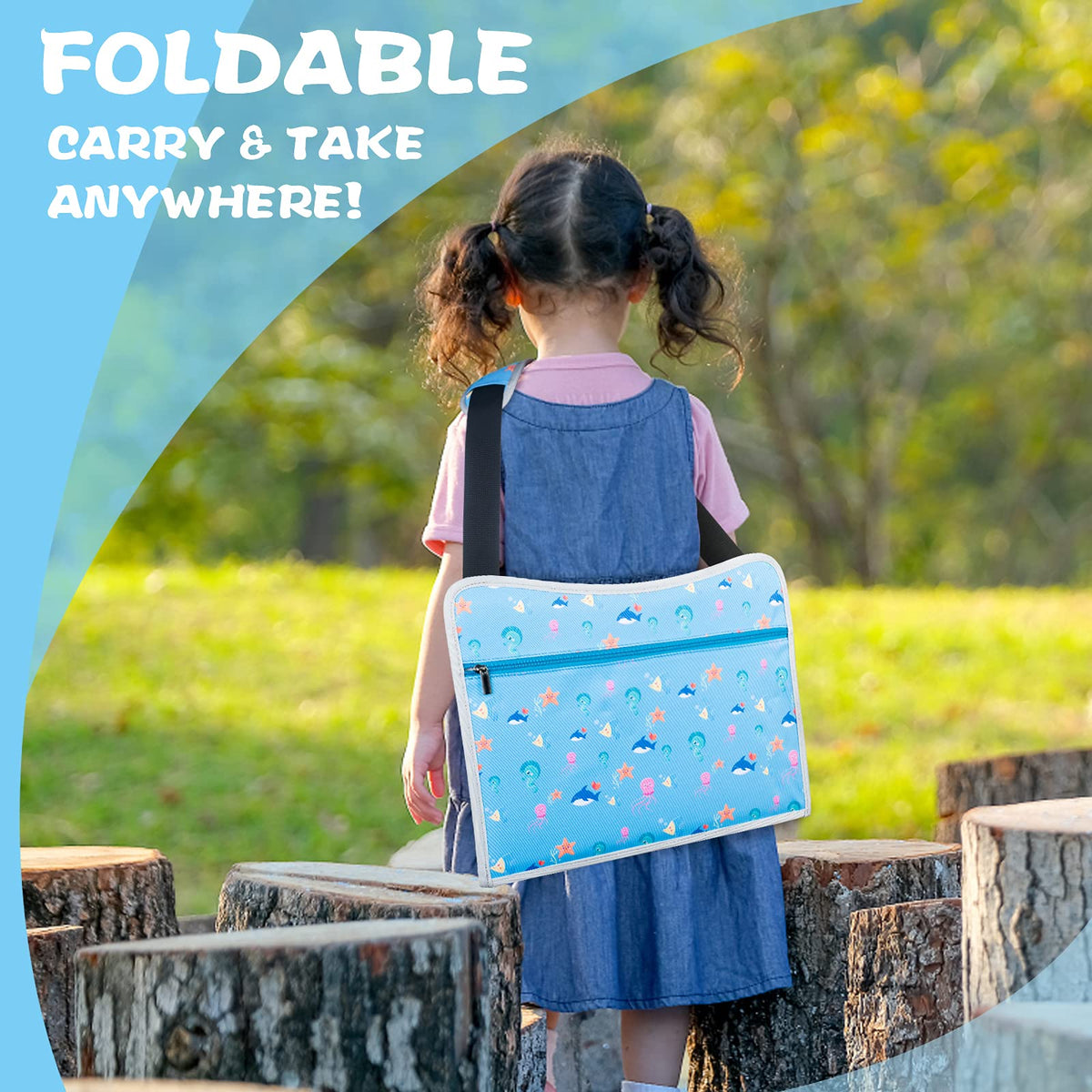 Kids Travel Tray for Boys or Girls (Grey+Blue)