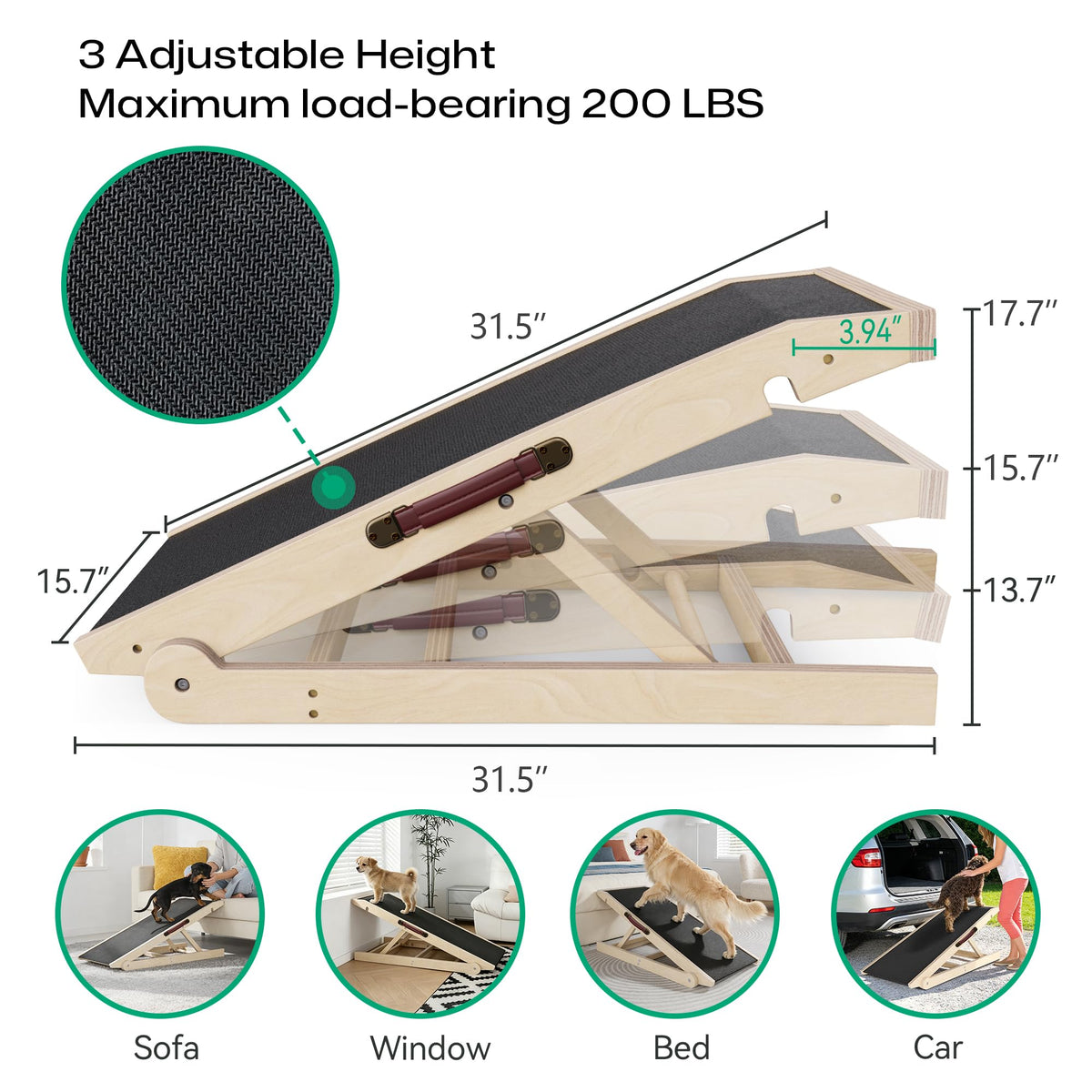 32" Dog Ramp for Couch & Low Bed (32x16Inch)