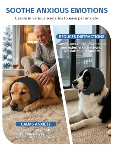 Dog Ear Cover (Dark Gray / M(Head Size:14-19",Rec. Weight 39–66 lbs))