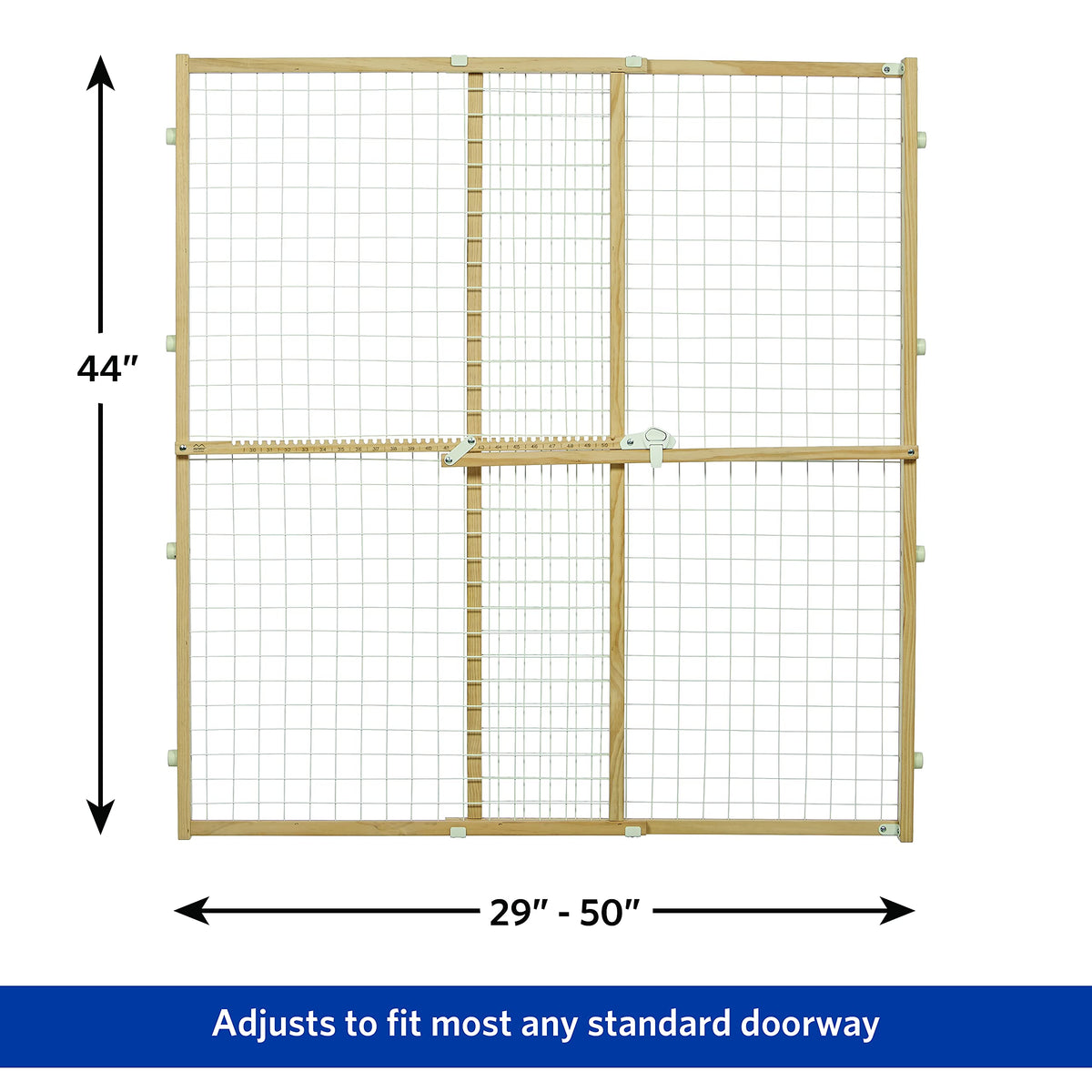 Wire Mesh Pet Safety Gate (Wood / Large)