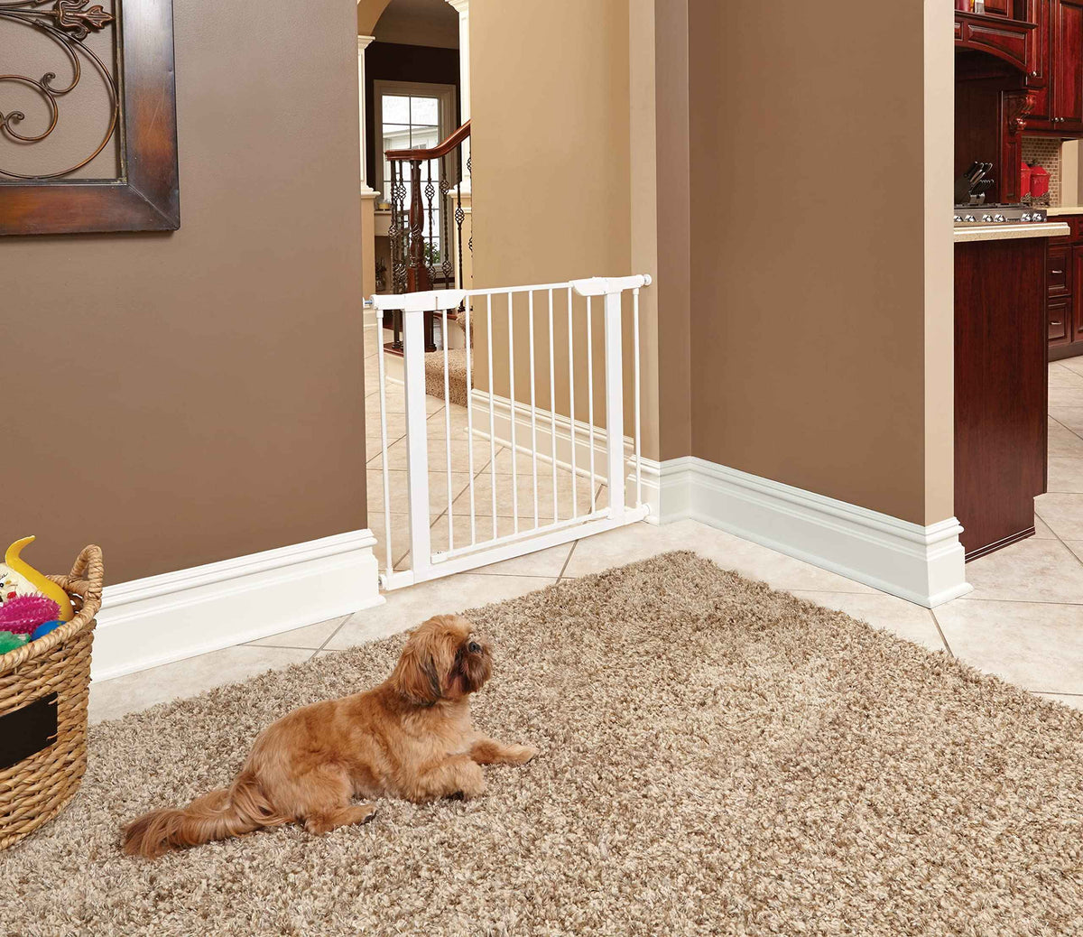29" Walk Thru Dog Gate (White / 29-Inch)