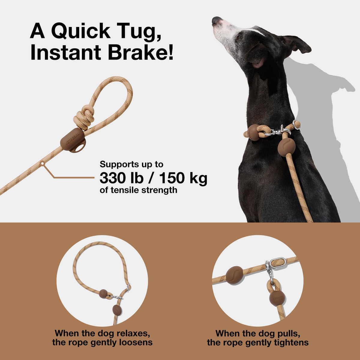 Hands Free Dog Leash (Coffee Brown)